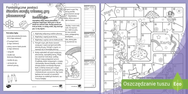 Stwórz unikalną grę planszową do druku pusta bez wysokich kosztów